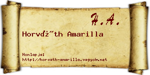 Horváth Amarilla névjegykártya